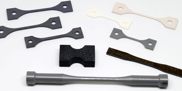 An array of test ceramic tools and parts